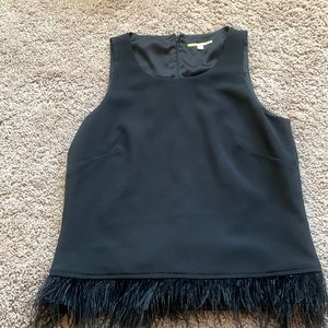 Gianni Bini Black blouse with small feathers